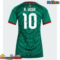 Camisa de Futebol México Alexis Vega #10 Equipamento Principal Mulheres Mundo 2026 Manga Curta